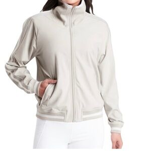 Athleta Sprint Track Jacket in Birch Gray